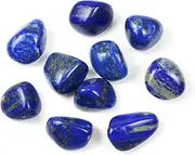 Brazilian Tumbled Polished Natural Lapis Lazuli Crystals, Crystals and Healing Stones Quartz Bulk for Wicca, Reiki, Healing Energy, Chakra Stones, Witchcraft Supplies(10Pcs)