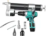 Grease Drill Accessory, Dual Functionality Aluminum Alloy Grease Spray Gun, Compatible with All Kinds of Hand Drills, Chuck Diameter 10Cm, 12000Psi, 600Cc Capacity, for Industrial