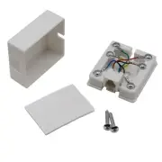 Phone Surface Mount Jack White RJ11 / RJ12 Data / Voice 6P6C 300-66FF-WH