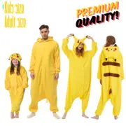 Yellow Plush Pokemon Inspired Kids Adults Pikachu Onesie Costume