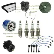 Tune Up Kit Fuel Air Filter Cap Rotor Spark Plugs Wire for Honda Prelude 97-01 (for: Honda)