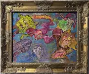 Abstract Painting on Board by Serg Graff "Spongebob and Bikini Bottom", COA