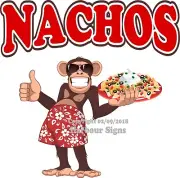 Nachos DECAL (Choose Your Size) Monkey Concession Mexican Food Vinyl Sticker