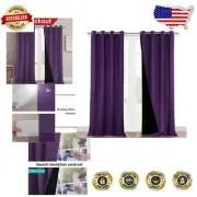Royal Purple 100% Blackout Curtains Set of 2 - Grommet, Thermal Insulated, 52...
