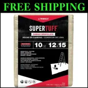 12ft x 15ft Tan Heavyweight Canvas Drop Cloth - Superior Absorbency for Projects