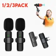 Lavalier Mini Microphone Wireless Audio Video Recording with Phone Charging
