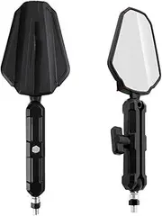 Motorbike Side Mirrors Motorbike Convex Lens Motorcycle Mirrors Angle Adjustable Folding Handlebar Side Mirror Compatible With Adventure Dirt Street Bike