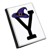 Letter Y Witches Wizard Hat Passport Holder Cover Case Witch Halloween Alphabet