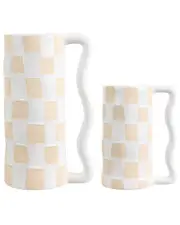 Safavieh Set of 2 Anika Checkered Handle Vases