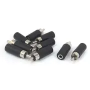 9Pcs 3.5mm Mono Female Jack Socket to RCA Male Connector Adaptor Black