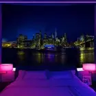 Large Wall Art Blacklight Poster UV Reactive Tapestry Wall Hanging Night City