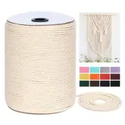 Macrame Cord 4mm x 328Yards984FeetNatural Cotton Macrame Rope - 3 Strands Twi...