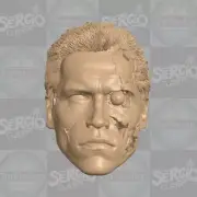 Arnold Terminator Damage custom head for Marvel Legends & 1:18 & 1:6 more figure