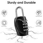 6Pcs 4 Digit Combination Lock Zinc Alloy Code Padlock Waterproof Outdoor leqif