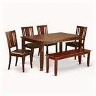 6 PC Dining room set-with bench Kitchen table set -Table and 4 ...