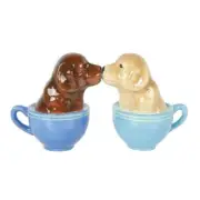 Pacific Giftware Kissing Labrador Puppies in Tea Cup Salt and Pepper Shaker Set