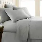 **FREE DELIVERY**Fitted/Flat/Pillow 100% EgyptianCotton 1000 TC Light Grey Solid