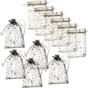 GREENADSCAPE 100pcs Drawstring Organza Bags for Jewelry Party Favors and Elegant Mesh Pouches with Sturdy Closure for Weddings Birthdays and Anniversaries