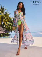 Lipsy Multi Petite Printed Beach Cover-Up Playsuit (AP8569) | $106