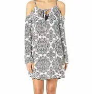 $115 Dotti Women's Black Positano Tiles Printed Swimsuit Cover-Up Dress Size S