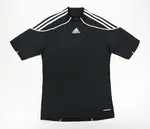 美國百分百【全新真品】ADIDAS 愛迪達 貼身 透氣貝克漢 足球衣 男 運動T恤 T-SHIRT 黑 S M AK33