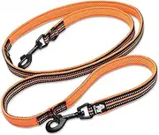 WINHYEPET True Love 7 In 1 Multi-Function Adjustable Dog Lead Hand Free Pet Training Leash Nylon Reflective Comfortable Multi-Purpose Dog Leash TLL2411(Orange,L)