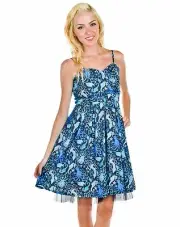Too Fast Mystic Sea World Ocean Creature Print Octops Tulle Party Dress
