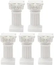 Saihisday 5Pcs Mini Roman Pillar Greek Columns, Christmas Decorations, Greek Statues Decor, Resin Artistic Ornament for Wedding Table,1.18" L x 1.18" W x 2.56" H (White)