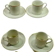 *ROYAL LIMITED * DEMI TASSE SET 4 ~Golden Ivory~ Cups & Saucers - New Open Box~1
