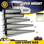3-Rows Curved OSRAM Led Light Bar Spot Flood Combo Driving Offroad 4WD Truck UTE