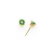 14k Yellow Gold 5mm Peridot Earrings