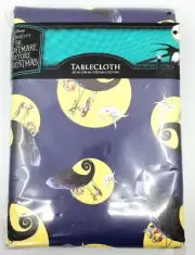 Nightmare Before Christmas Purple & Yellow Tablecloth Rectangle 60”x84” NEW