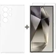 For Samsung Galaxy S24 ULTRA Case Cover and Tempered Glass Screen Protector Clear