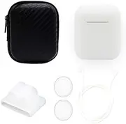 Air Smart Headphones Bluetooth Earphone Wireless Earphones Shockproof Silicone Protective Case for Apple AirPods 1/2 (Black) (Color : Transparent)