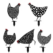 Garden Ornaments Chicken Yard Art Hollow Out Decoration Black Chicken Statues