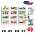 Versatile White Stackable Storage Bins - 12 Count for Pantry & Home Organization