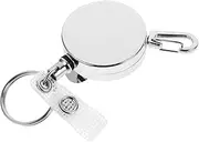 jojofuny 2Pcs Retractable Badge Holder Reel Metal Id Badge Holder Keychain with Clips Design for Keys Id Cards Name Tags Shows and Schools