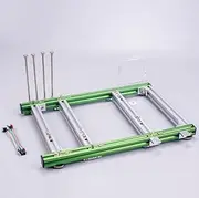 MATX Motherboard Test Bench Open Air Computer Case Chassis Aluminum Bracket DIY Bare Frame Micro-ATX Support Graphics Card(Green&Silver)