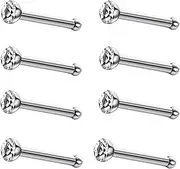 [JewelrieShop] Nose Rings Nose Bone Nose Studs Hypoallergenic Stainless Steel Crystal Body Piercing Jewelry Set 40pcs/60pcs Box