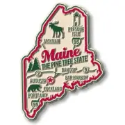Maine the Pine Tree State Premium Map Fridge Magnet