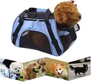 Didiseaon Portable Pet Carrier Backpack for Dogs Cats Durable Mesh Travel Bag with Safety Zippers for Outdoor Trips Camping Sightseeing S Blue