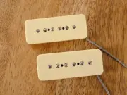 P90 SOAP BAR PICKUP SET CREAM ALNICO 2 MAGNETS VINTAGE TONE NICKEL SILVER BASE