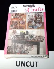SIMPLICITY CRAFTS Vintage Pattern 9471 OSZ Picture Frames Covered Boxes Baskets
