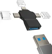 Adapter USB A to Lightning USB C Micro USB Price (3 in 1) for iPhone OTG Cable Camera Type Jack Cable Compatible with Samsung for Apple for iPhone 15 Pro Max Plus for iPad Air MacBook 14 13 12 11