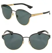 CHRISTIAN DIOR SYMMETRIC Gold Black Marble Mirrored Sunglasses DIORSYMMETRIC