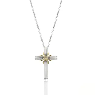 二手品 Tiffany&Co. 十字架18K黃金+925純銀項鍊