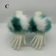 1 Pair Retro Lady Faux Fur Cuffs Warmer Plush Wrist Sleeves Plush Fluffy Cuffs