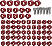 66pcs Red Engine Bolt Topper Cap Cover Aluminum For Harley Evolution,Twin Cam Touring Softail Dyna All Year All Model
