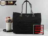 在飛比找Yahoo!奇摩拍賣優惠-☆優買二手精品名牌店☆ PRADA 1BG740 黑色 帆布