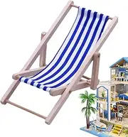 Miniature Long Chair, Mini Beach Chair, Foldable Magic Garden Decoration, Mini Beach Chair, Miniature Long Chair Model, Chair Toy for Garden Decoration for Home Office, Furniture Accessories